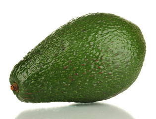 Ripe avocado isolated on white