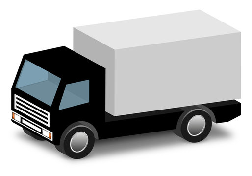 Vector delivery, cargo truck with space for text