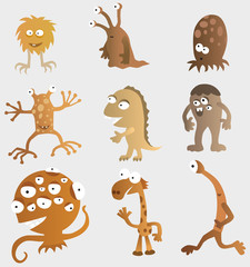 Obraz premium Funny Creatures from another Planets (retro colors)