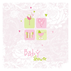 Baby shower invitation with copy space