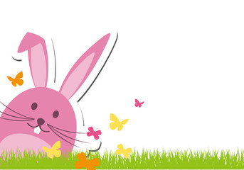 Hase und Schmetterlinge