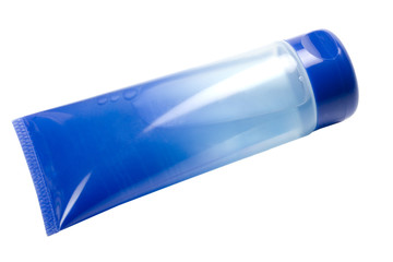 Close-up of a face wash tube
