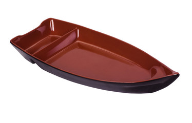 Close-up of a boat shaped tray