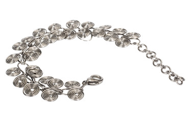 Close-up of a silver necklace