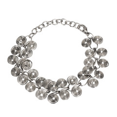 Close-up of a silver necklace