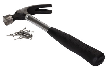 Claw hammer with nails