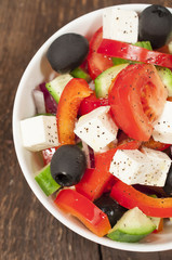 Greek salad close up