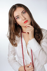 Sexy Woman with Red Bead