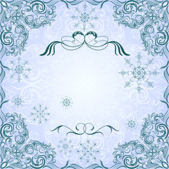 Romantic frosty vintage invitation for winter wedding