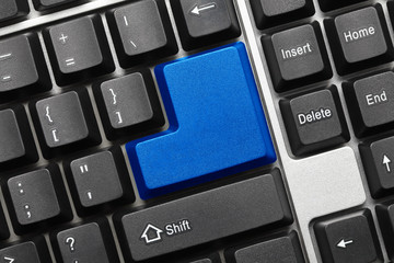 Conceptual keyboard - Blank blue key