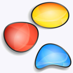 Set of colorful vector glossy buttons