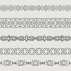 Set of ornamental ribbons. Seamless pattern stripe. Silhouette