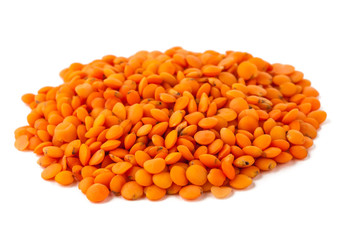 Heap of orange lentil