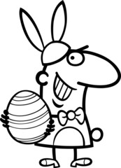 man in easter bunny costume cartoon