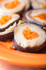 Herring rolls with carrot