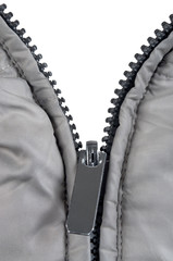 Detail of an opened zipper