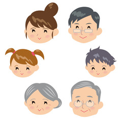 家族表情微笑み