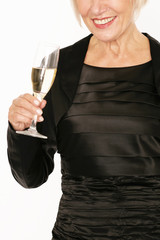 attraktive Frau mit Sektglas