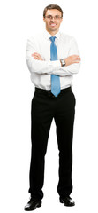 Smiling businessman, over white