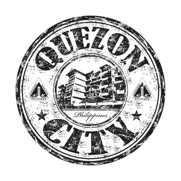 Quezon City grunge rubber stamp