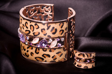 Beautiful jewelry on background