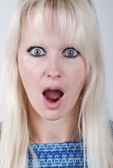 Beautiful surprised woman