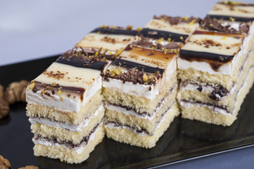 Sponge cake on a plate