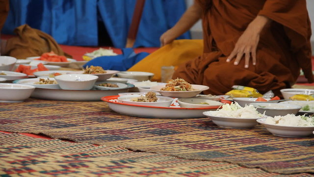 Monk eating