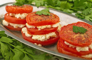 Baked tomatoes with cheese