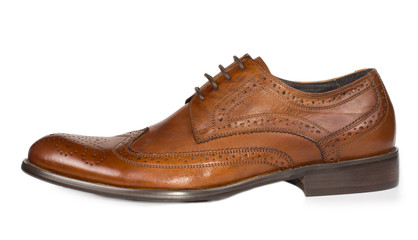 Stylish brown leather mens lace up shoe