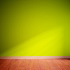 empty interior with a green wall