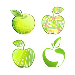 Various images of the apple