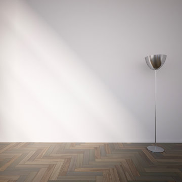 empty interior with a lamp