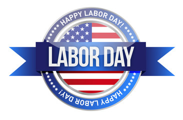labor day. us seal and banner