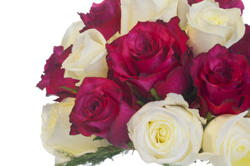 Red and white roses posy.