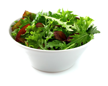 Fresh salad in a white plate