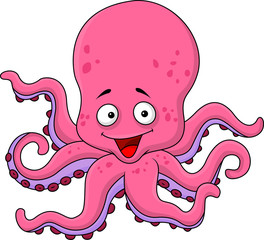 Funny octopus cartoon