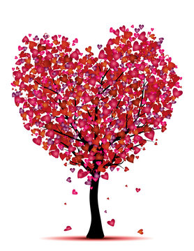 heart tree vector