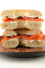 Smoked salmon on bagel