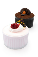 pink and brown cakes with clipping path