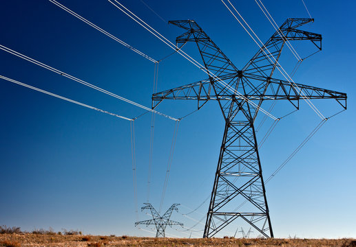 High voltage power transmission towers
