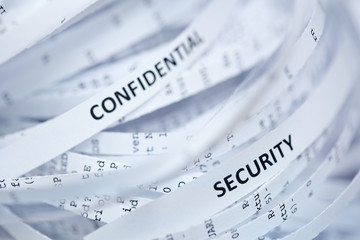 Pile of shredded paper - confidential and security
