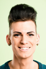 happy man portrait real people high definition green background