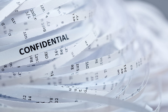 Pile of shredded paper - confidential