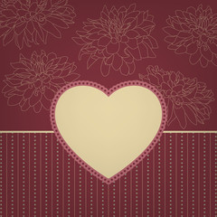 Greeting retro card with heart