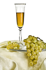 Grapes and a glass of wine