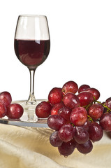 Kasny grapes and a glass of wine