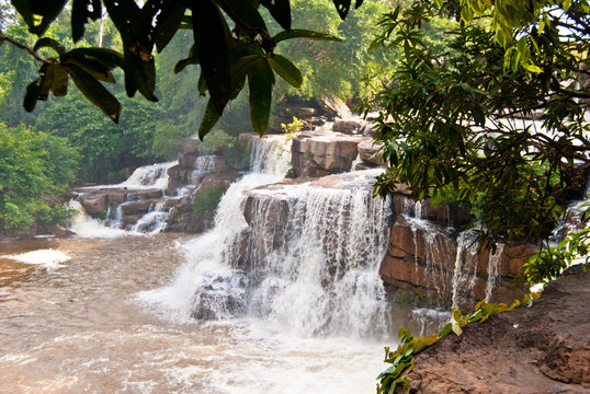 Khbail Chai waterfall after rain season, Cambodia