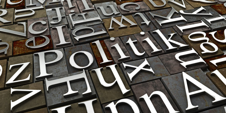 Lettern Politik, Buchstaben, Druck, Print