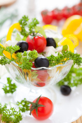 beautiful Greek salad with olives